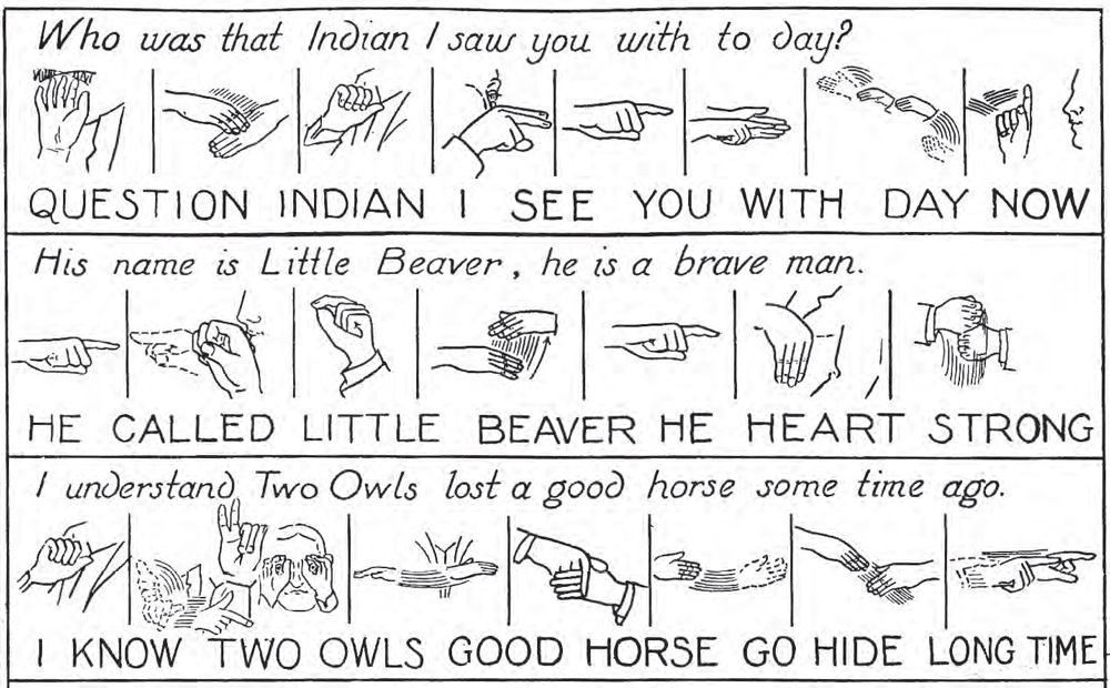 Who was the Indian I saw with you to day? and other sentences in Plain Sign Language