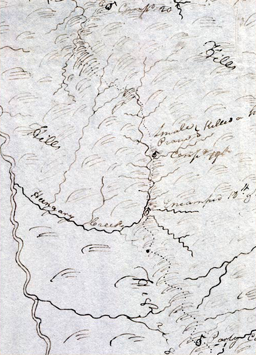 Interactive map labeling Hungery Camp to Full Stomach Camp