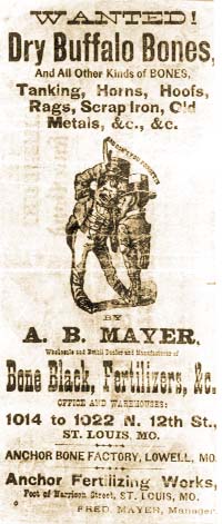 Poster asking for dry buffalo bones