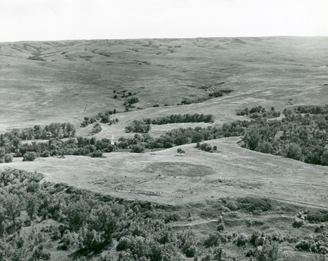 Lisa's Fort Manuel site viewed from the air
