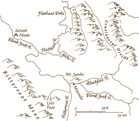 Map of Missoula and Flathead Lake region