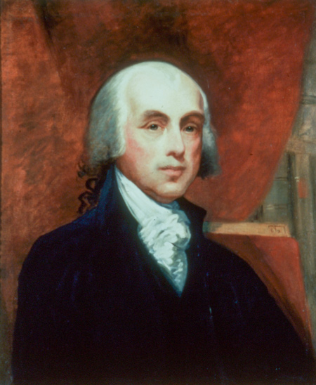 graphic: painting of James Madison by Catherine Drinker