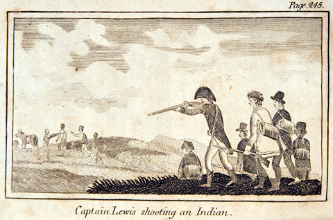 Lewis shooting at an Indian