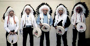 Five men of the Blackfeet singing group
