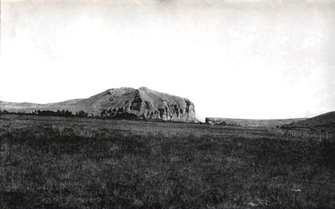 large point of rock viewed from south