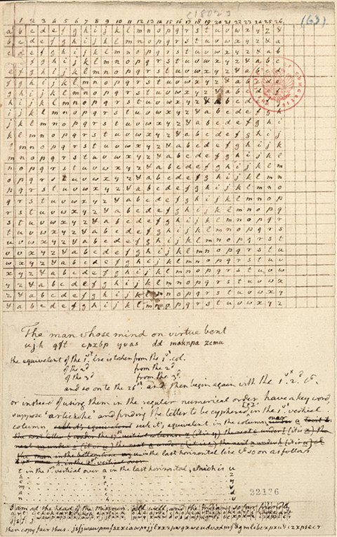 Draft of earlier cipher for Lewis