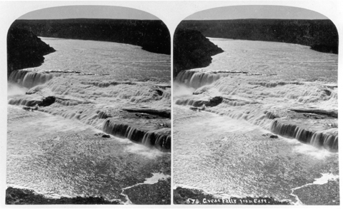 Historic stereo photograph of the Grand Fall