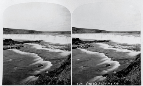 Historic stereo photo of Rainbow Falls