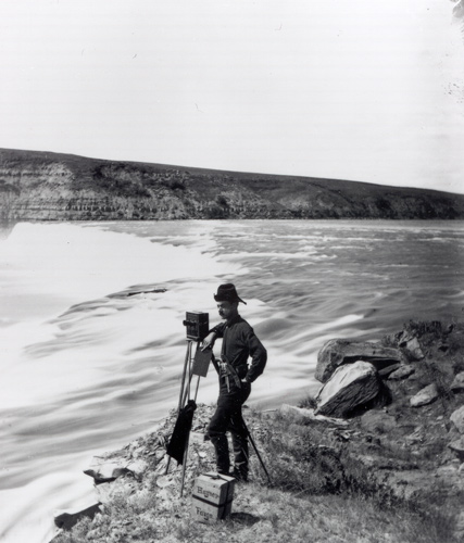 F. Jay Haynes photographing the Great Falls