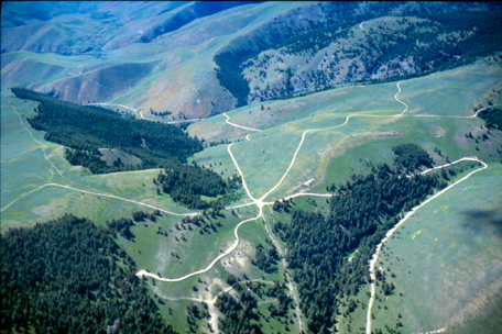Aerial view of Lemhi Pass