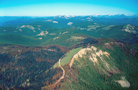 Interactive aerial photo labeling the Lost Trail Pass divide