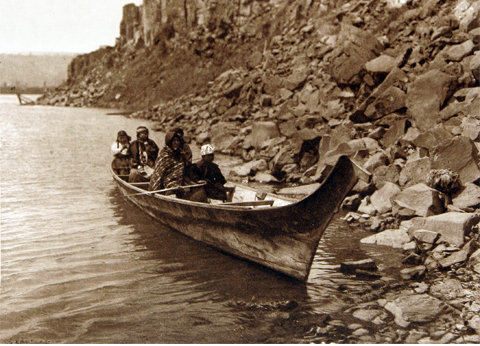 Wishham canoe: a large canoe carved from a single cedar log