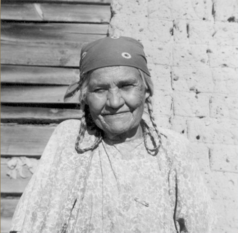 Elderly Indian woman smiling