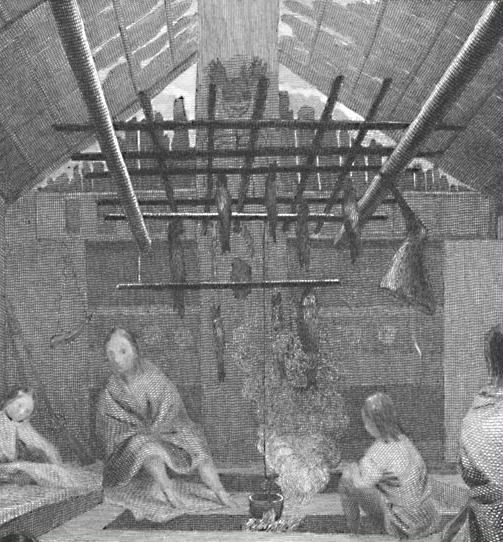 Large one-room house made from wide cedar planking