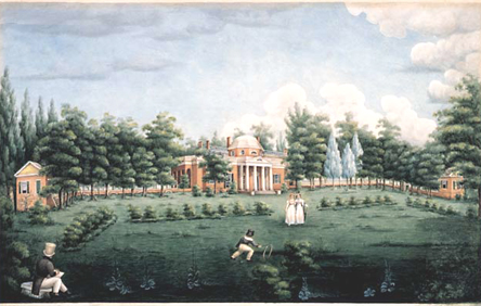 peticolas painting of monticello and garden