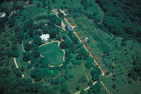 Aerial view of a southern estate