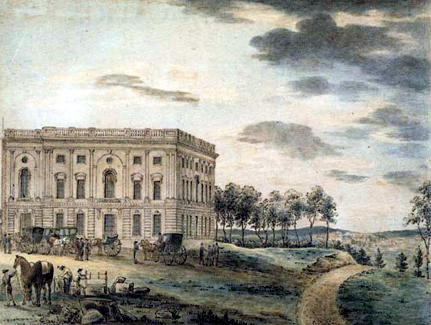painting of the Whitehouse without the West or East Wings
