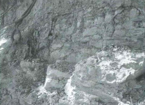 White, crumbly cliff