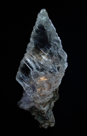 Long, clear and colorless crystal