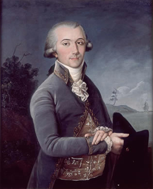 Early 19th-century gentleman wearing a blue coat