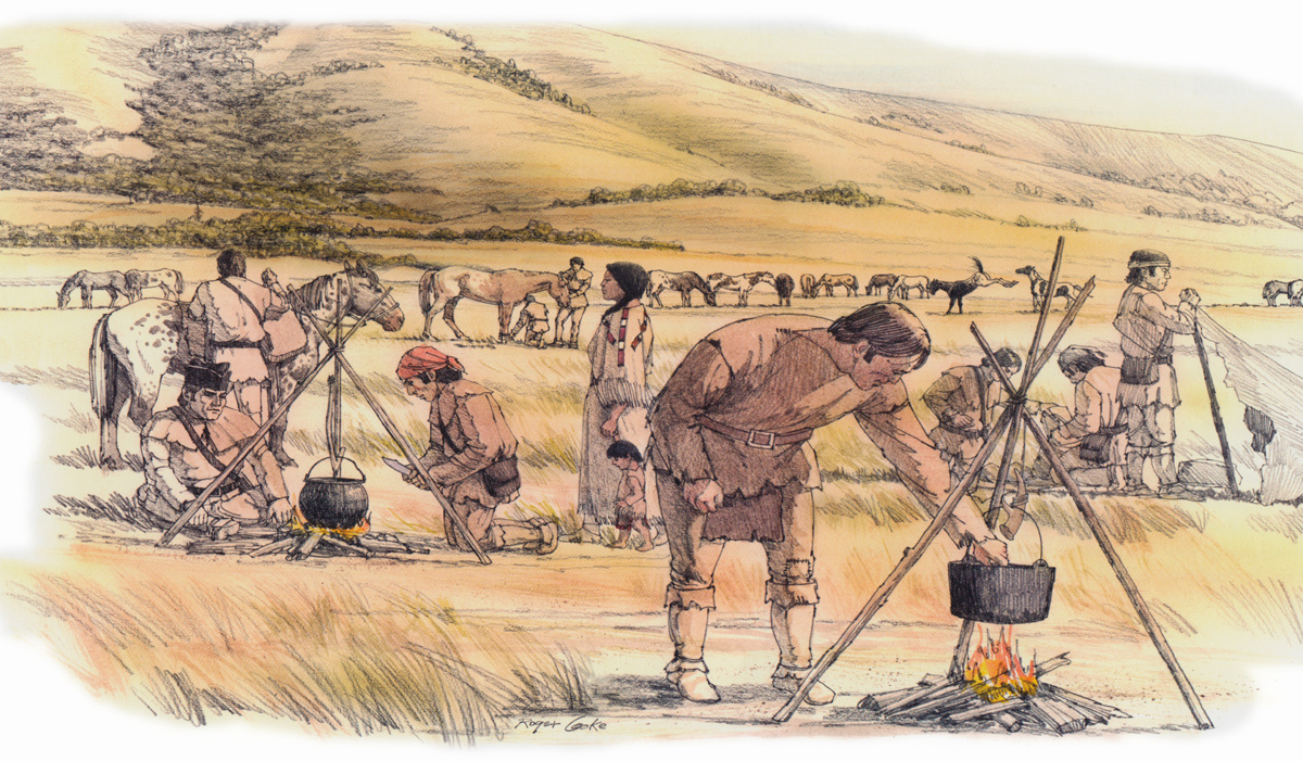 The expedition sets up in a the Patit creek Valley