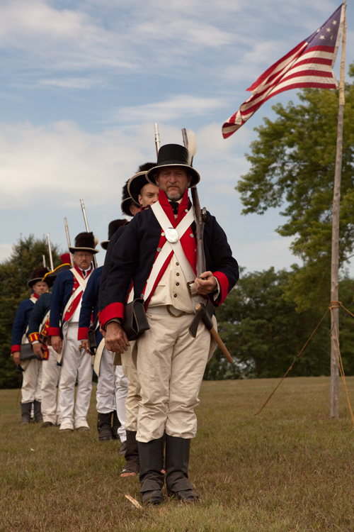 Soldiers in full dress on parade
