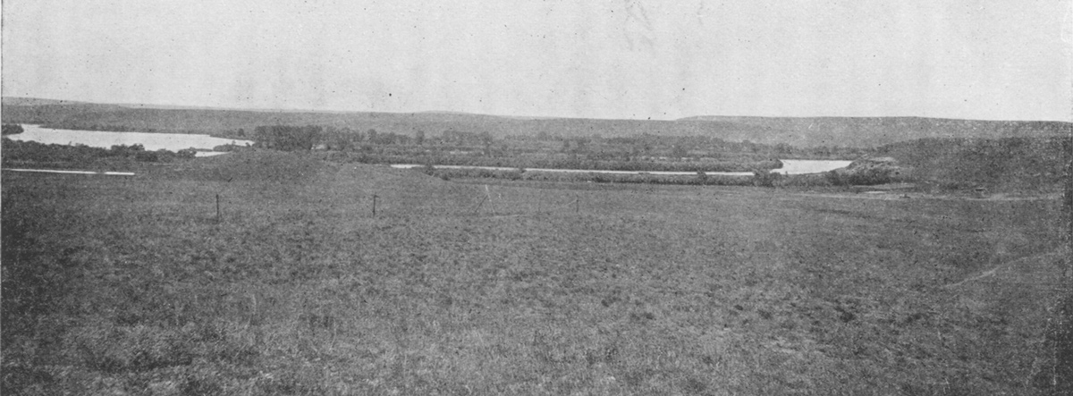 Photo from a field overlooking the Missouri River the falls