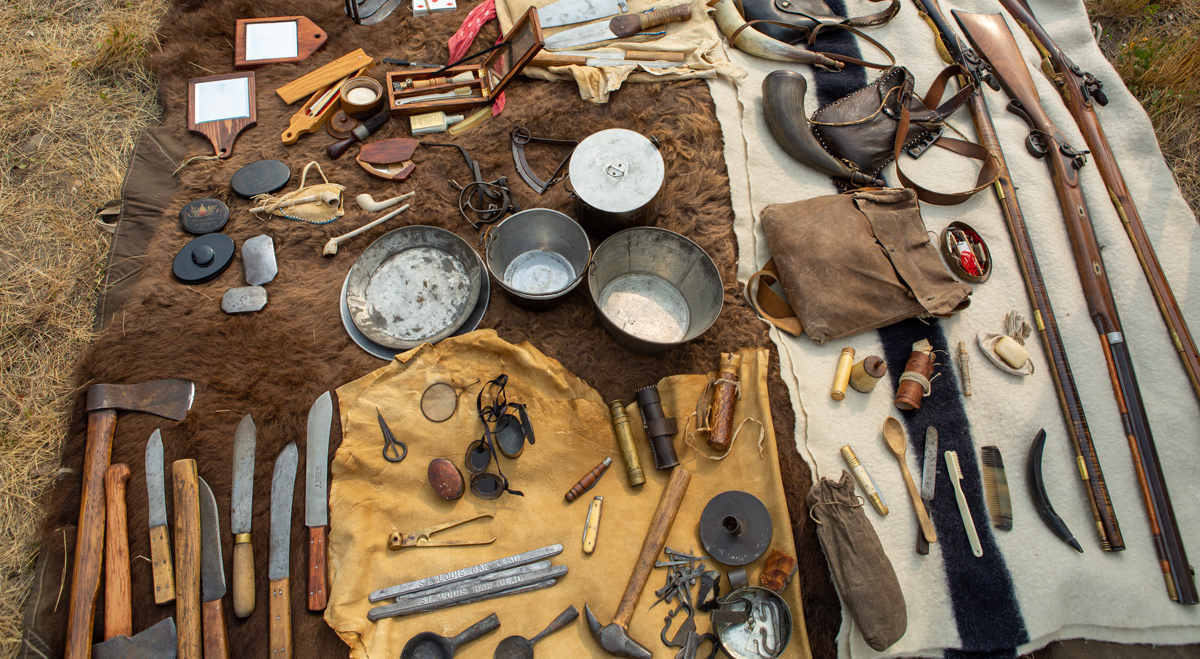 rifles, kettles, knives, etc.