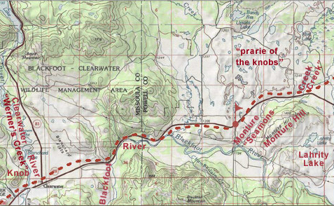 USGS map of the Monture Creek valley