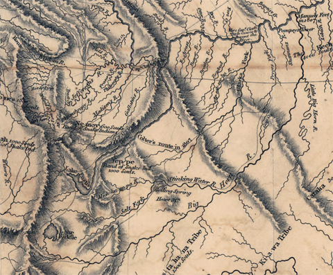 Colter's route in 1807