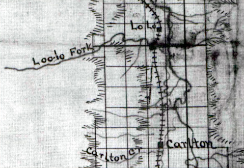 Creek named Loo-lo on an old map