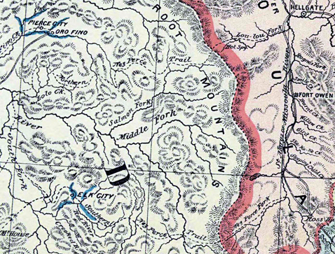 Interactive map showing old gold rush trails