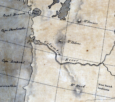 hand drawn map of the Columbia River mouth