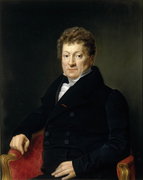 portrait of artist Charles B.J.F. St. Mémin with brown curly hair