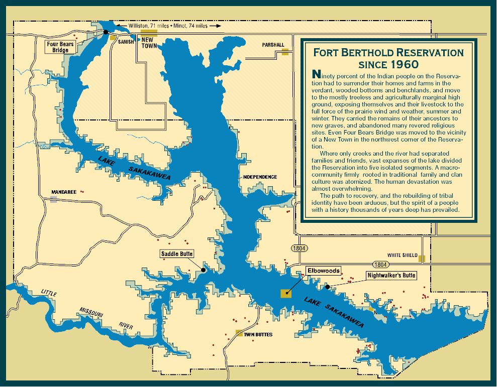 map: Fort Berthold Reservation in 1960