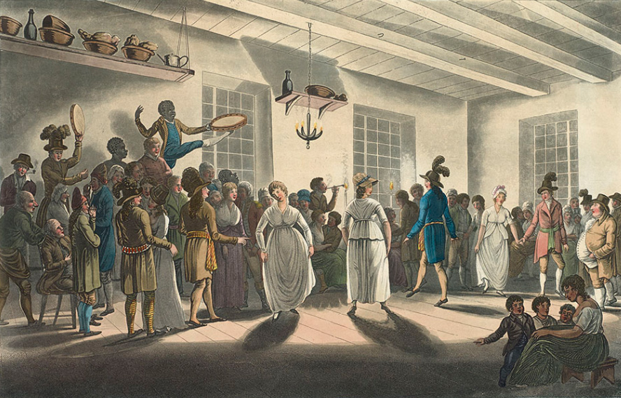 Historical etching dancing the minuet