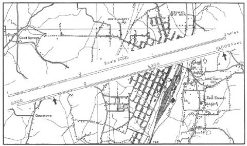 Map using symbols to convey information