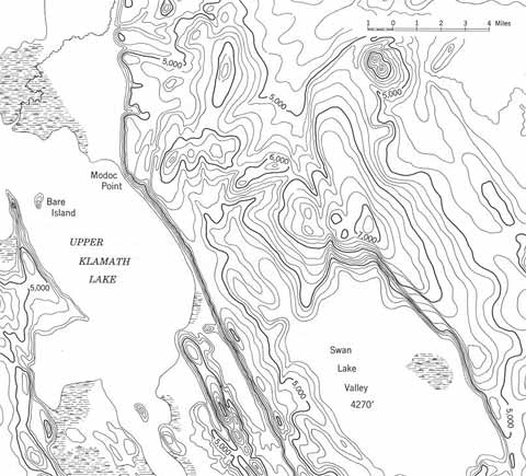 topographic map used to represent contour lines