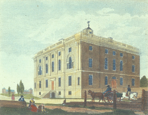 President's House: 3-story building built from stone