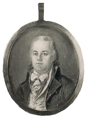Andrew Ellicott: a small, oval, black and white portrait