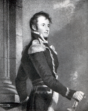 Young man wearing an officers uniform coat