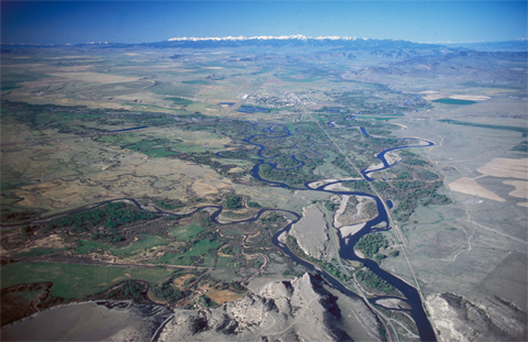 Interactive aerial photo showing place names