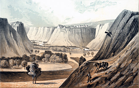 Historic painting of the Marias River mouth by John Mix Stanley