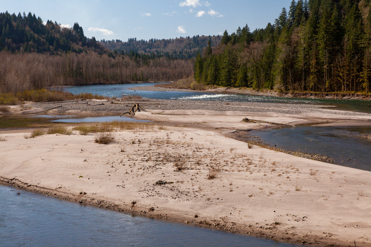 Small river with large sand bars
