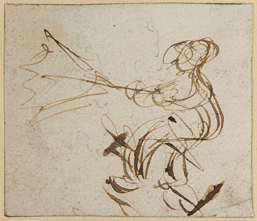 rough of wind-blown umbrella sketch that looks like a doodle