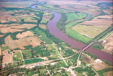 Aerial photo of Rulo Nebraska