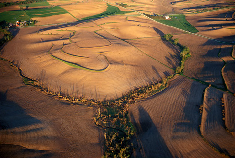 Aerial photo of tornado damage