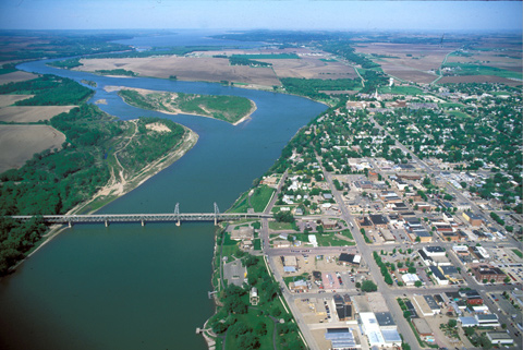 aerial photo labeling the landmarks