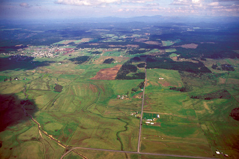 wide prairie sourrounded by forests