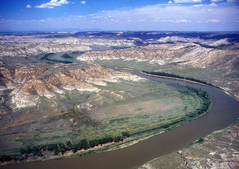 Aerial view of the Missouri River
